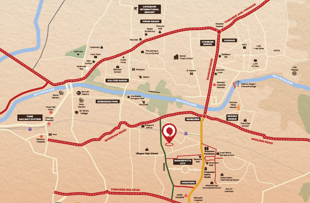Location Map - Prime Mundhwa Pune